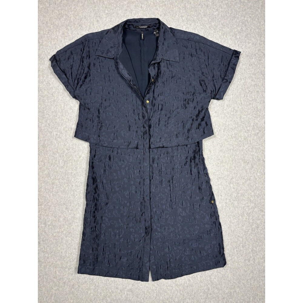 Scotch & Soda Women’s Shirt Dress Navy Animal Jacquard Modern Minimalist Small